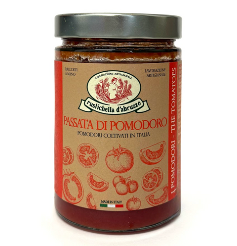 Rustichella d’Abruzzo Passata di pomodoro, pomodori coltivati in Italia, 550gr