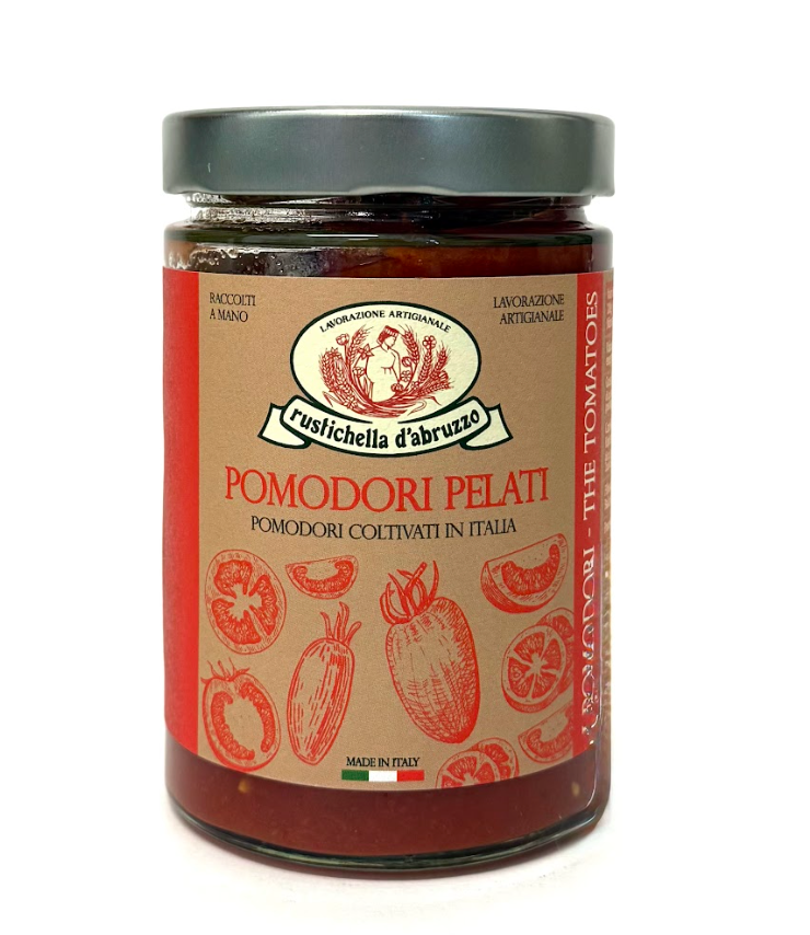 Rustichella d’Abruzzo Pomodori pelati, pomodori coltivati in Italia, 550gr