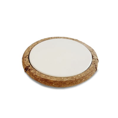 Sottobicchiere in Ceramica con Bordo in Sughero Ø10cm