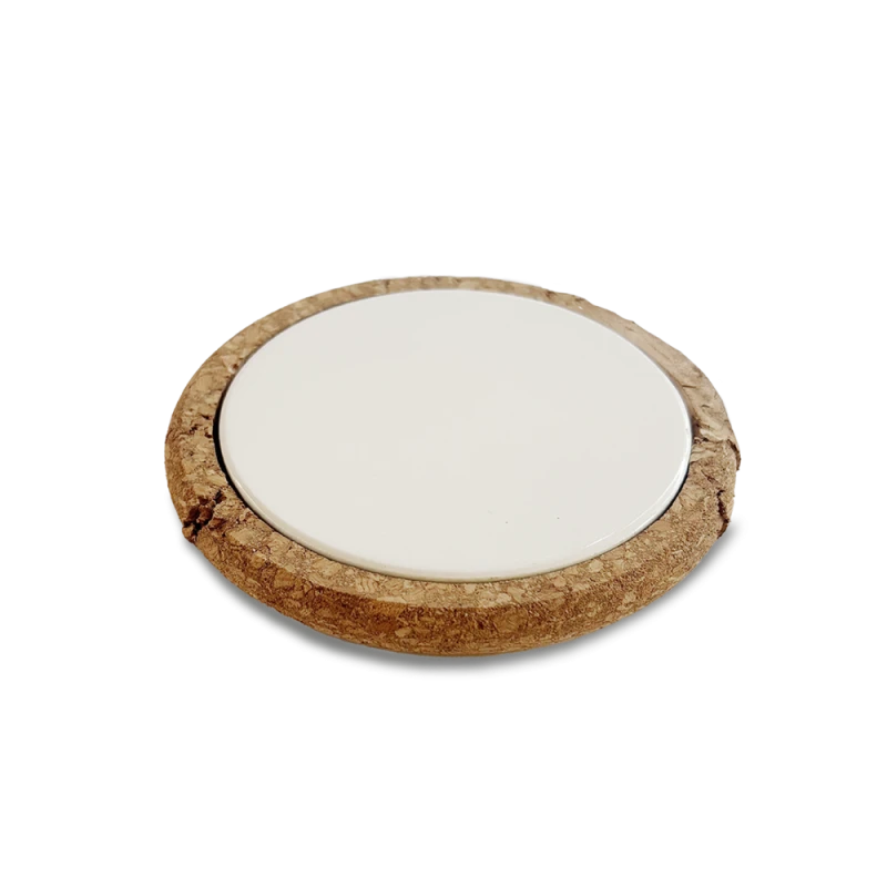 Sottobicchiere in Ceramica con Bordo in Sughero Ø10cm