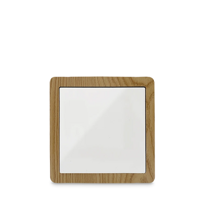Sottopentola in Ceramica con Bordo in Legna 15x15