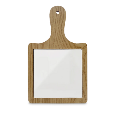 Tagliere Ceramiche con Manico e Bordo in Legno 15x15cm