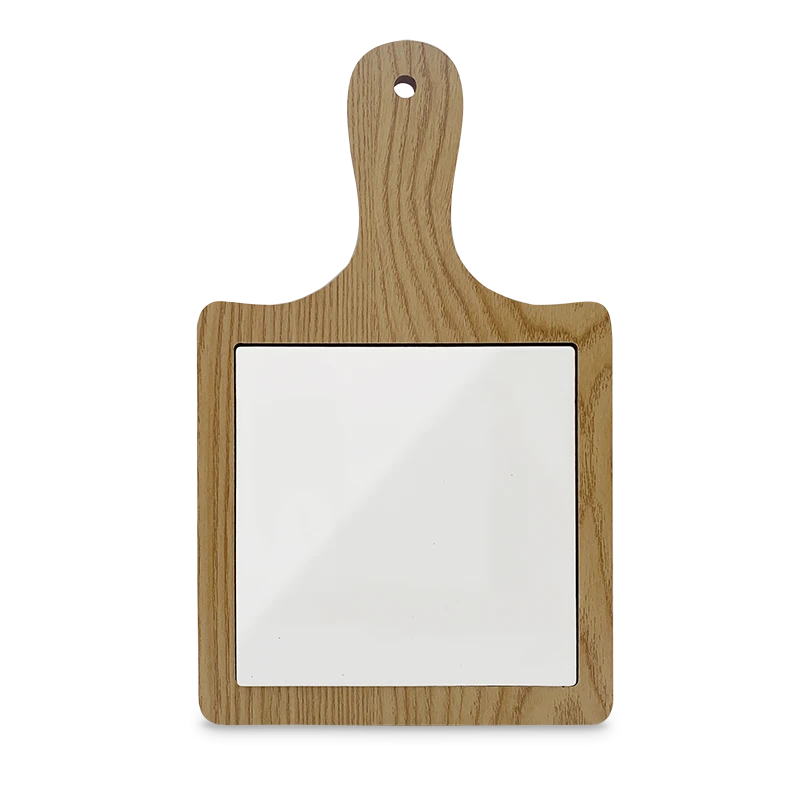 Tagliere Ceramiche con Manico e Bordo in Legno 15x15cm